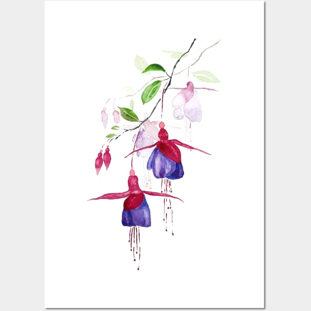 purple red fuchsia flower Wall Art by colorandcolor